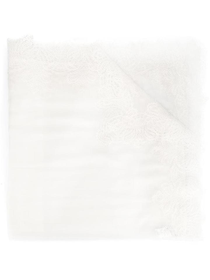 Ermanno Scervino Lace Trim Scarf, Women's, Cashmere/silk/polyamide