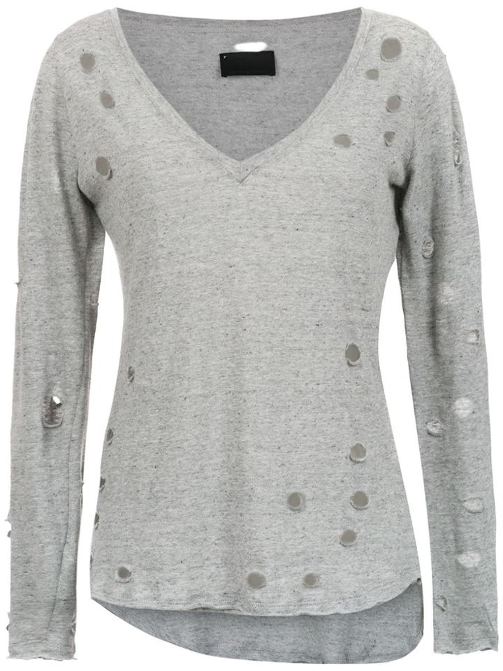 Andrea Bogosian V-neck Top - Grey