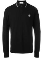 Stone Island Longsleeved Polo Shirt, Men's, Size: Medium, Black, Cotton/spandex/elastane