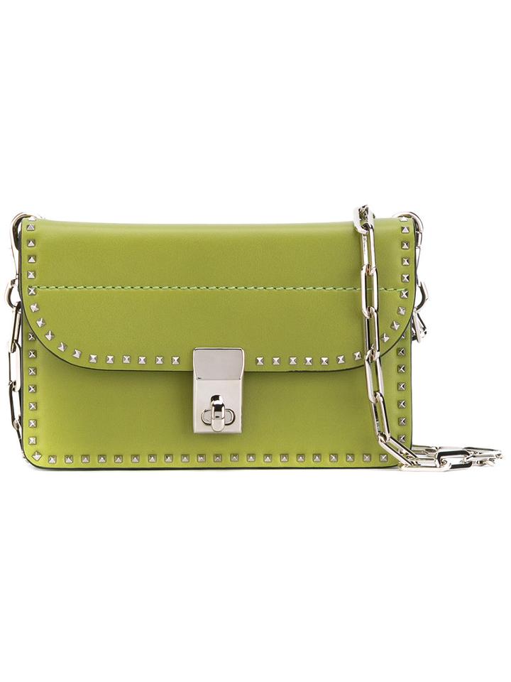 Valentino - Valentino Garavani Rockstud Shoulder Bag - Women - Calf Leather - One Size, Green, Calf Leather