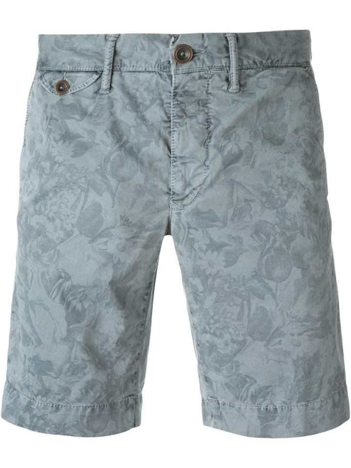 Incotex Floral Print Chino Shorts - Grey