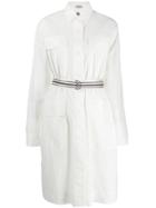 Brunello Cucinelli Belted Midi Shirt Dress - White