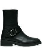 Ann Demeulemeester Leather Boots With Buckle - Black