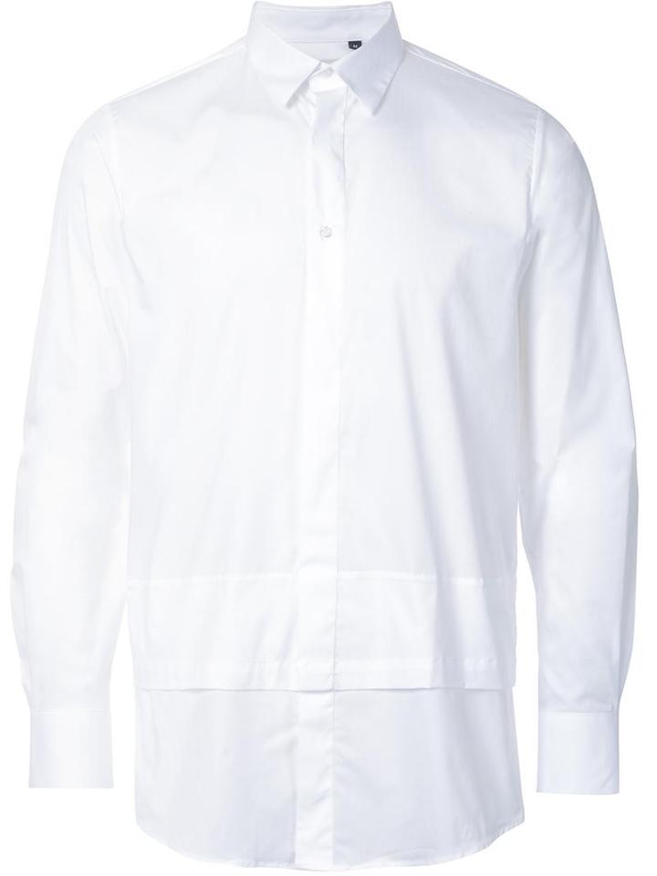 Matthew Miller 'new Man Layered' Shirt, Men's, Size: Small, White, Cotton/spandex/elastane