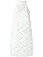 Tufi Duek Lace Chevron Dress - White