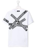 Dsquared2 Kids Teen Logo Stripe T-shirt - White