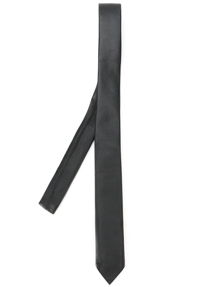 Les Hommes Studded Accent Tie - Black