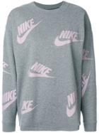 Nike Logo Print Sweatshirt - Grey