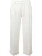 P.a.r.o.s.h. 'lily' Cropped Trousers, Women's, Size: Small, White, Spandex/elastane/virgin Wool