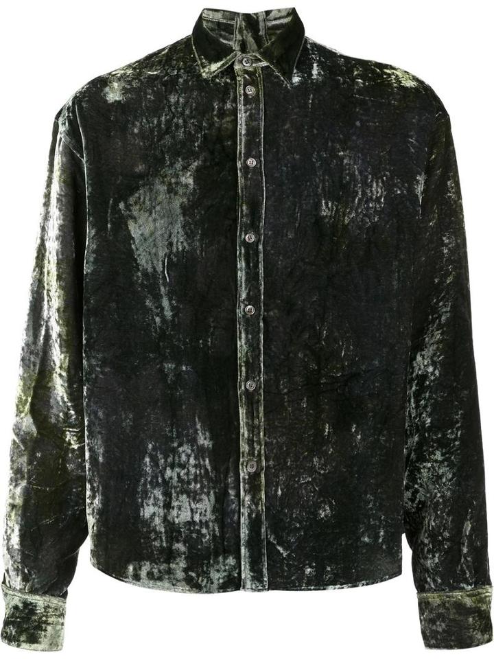 Y / Project Velvet Shirt, Adult Unisex, Size: 44, Green, Silk/viscose