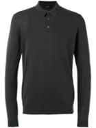 Roberto Collina Longsleeved Polo Shirt, Men's, Size: 48, Grey, Cotton