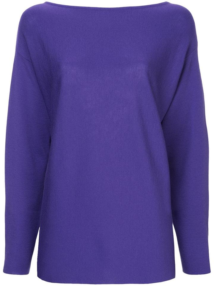 Des Prés Long-sleeve Fitted Sweater - Purple