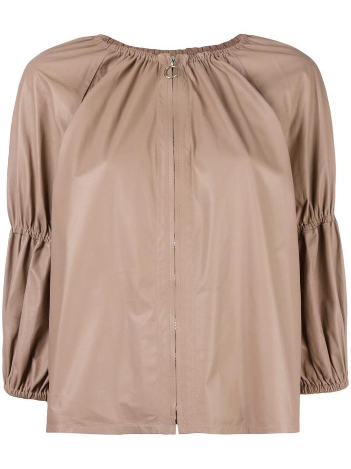 Drome - Sand Tie Fastened Jacket - Women - Leather - L, Brown, Leather