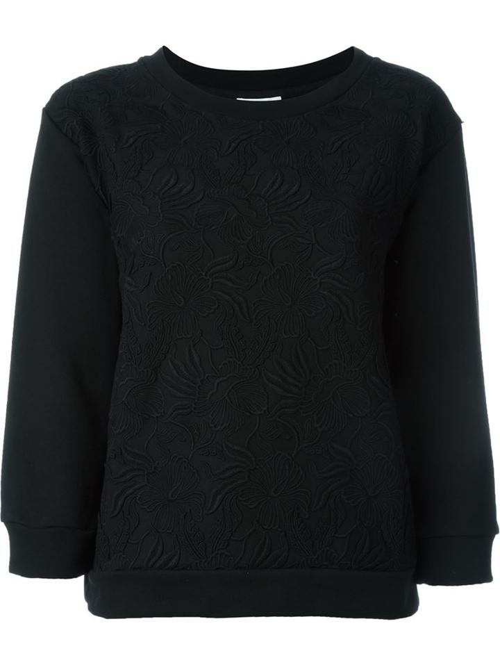 Moncler Embroidered Sweatshirt, Women's, Size: L, Black, Cotton/polyester
