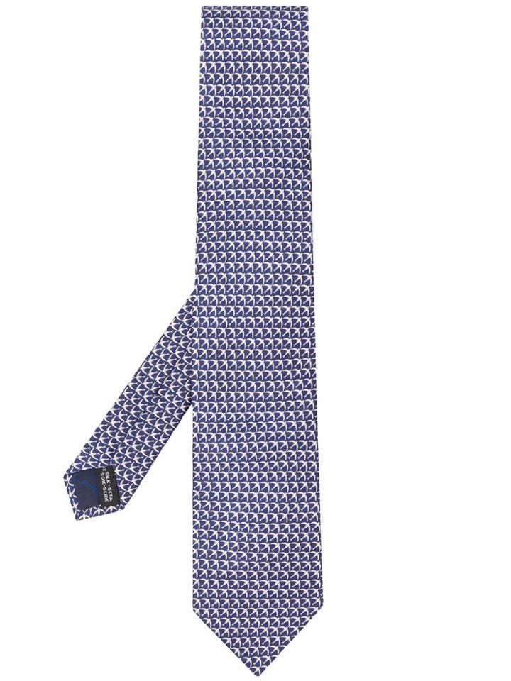 Salvatore Ferragamo Rondine Bird Print Tie - Black