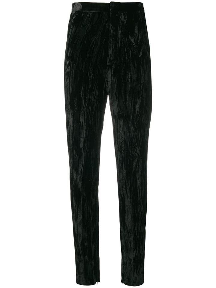 Saint Laurent Wrinkled Effect Trousers - Black
