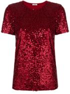 P.a.r.o.s.h. Sequined Short Sleeve Top - Red