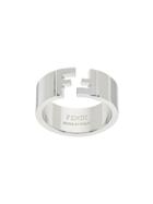 Fendi Logo Detail Ring - Silver