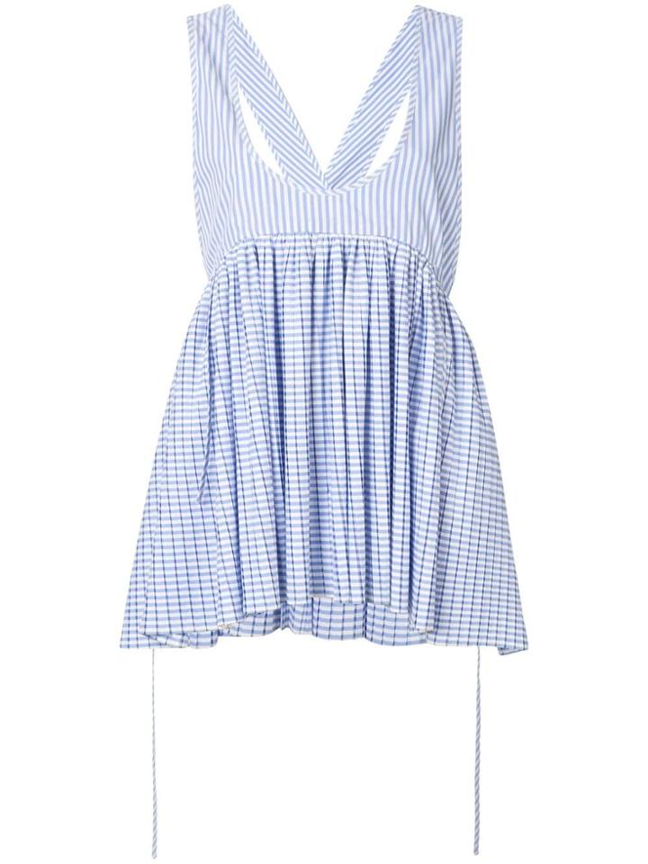 Henrik Vibskov Low Neck Striped Top - Blue