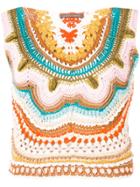 Alberta Ferretti Crochet Tank Top - Neutrals