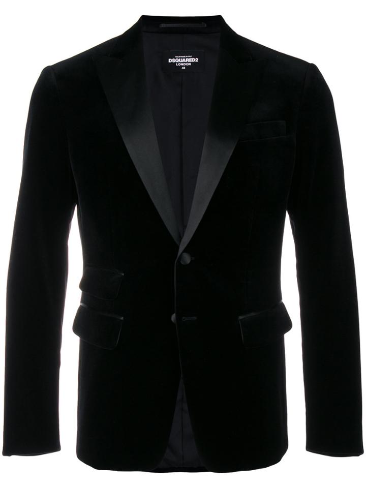 Dsquared2 Velvet Evening Blazer - Black