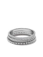 Wouters & Hendrix Gold 18kt Gold Four Rings Set - White Gold