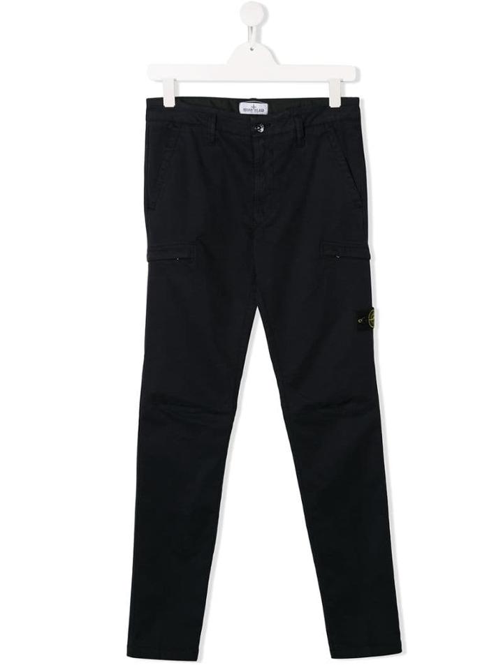 Stone Island Junior Teen Slim-fit Chinos - Blue