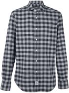 Hydrogen Checked Shirt, Men's, Size: Large, Grey, Cotton