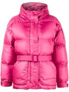 Ienki Ienki Pink Michelin Belted Puffer Jacket With Hood - Pink &