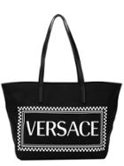Versace Logo Print Tote Bag - Black
