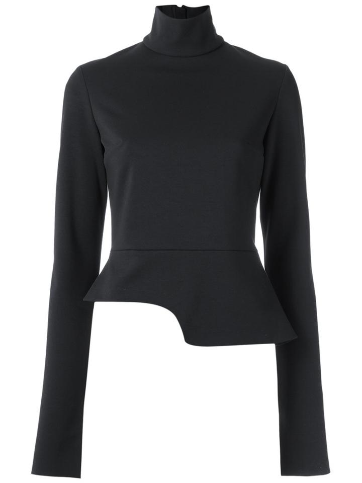 Gloria Coelho - Asymmetric Blouse - Women - Polyester/spandex/elastane/viscose - P, Black, Polyester/spandex/elastane/viscose