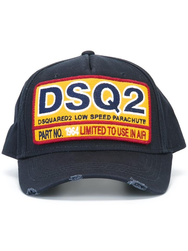 Dsquared2 Parachute Stamp Baseball Cap, Men's, Blue, Cotton