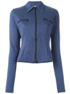 Romeo Gigli Vintage Fitted Jersey Jacket, Women's, Size: 42, Blue