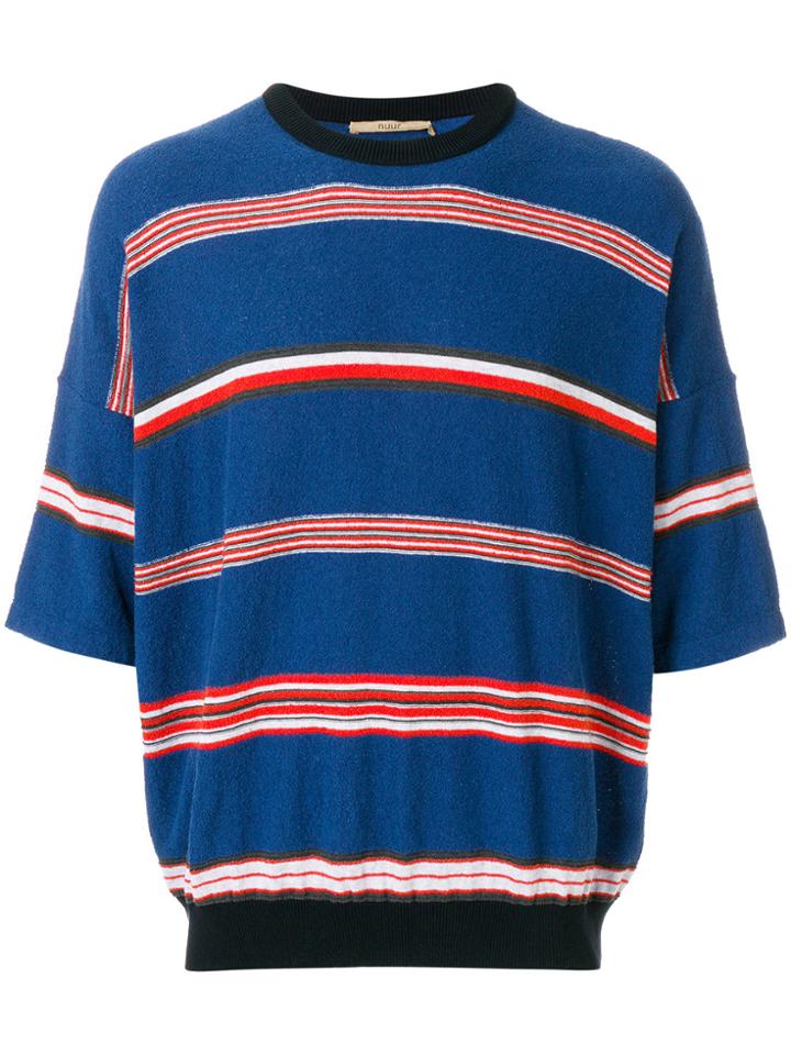 Nuur Striped Oversized T-shirt - Blue