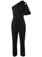 Msgm One-shoulder Tailored Jumpsuit - Black