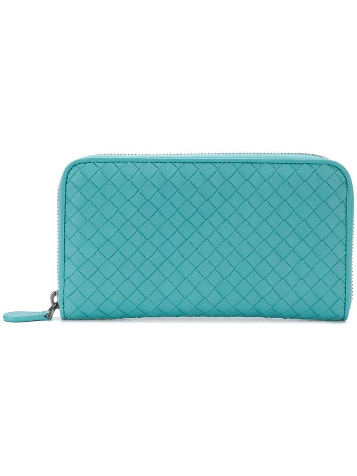 Bottega Veneta Intrecciato Woven Purse - Blue
