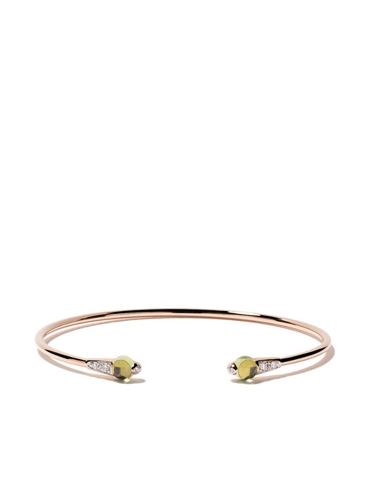 Pomellato 18kt Rose Gold M'ama Non M'ama Peridot & Diamond Cuff -