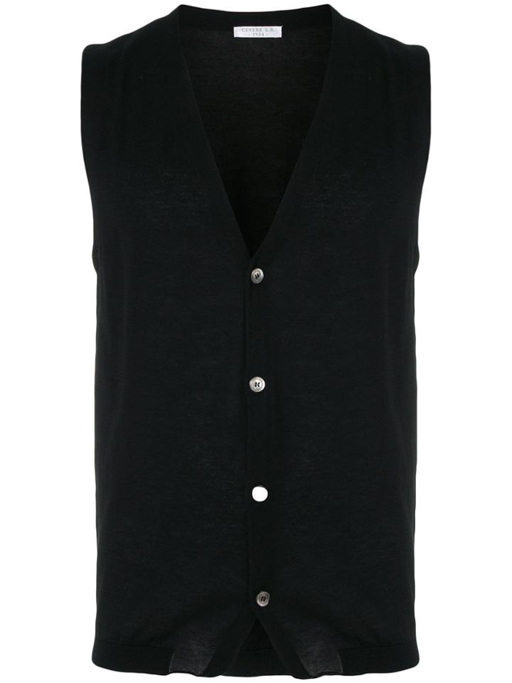 Cenere Gb Buttoned Waistcoat - Black