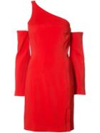 Mugler Off Shoulder Dress, Women's, Size: 38, Red, Viscose/polyester/spandex/elastane