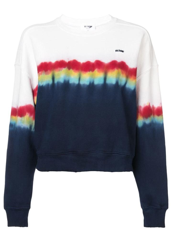 Re/done Logo Tie Dye Sweatshirt - White