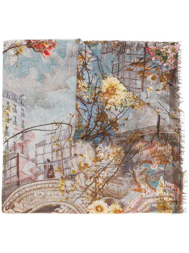 Faliero Sarti Floral Print Scarf - Nude & Neutrals