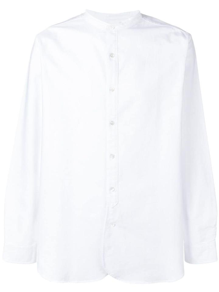 Closed Button-up Shirt - White