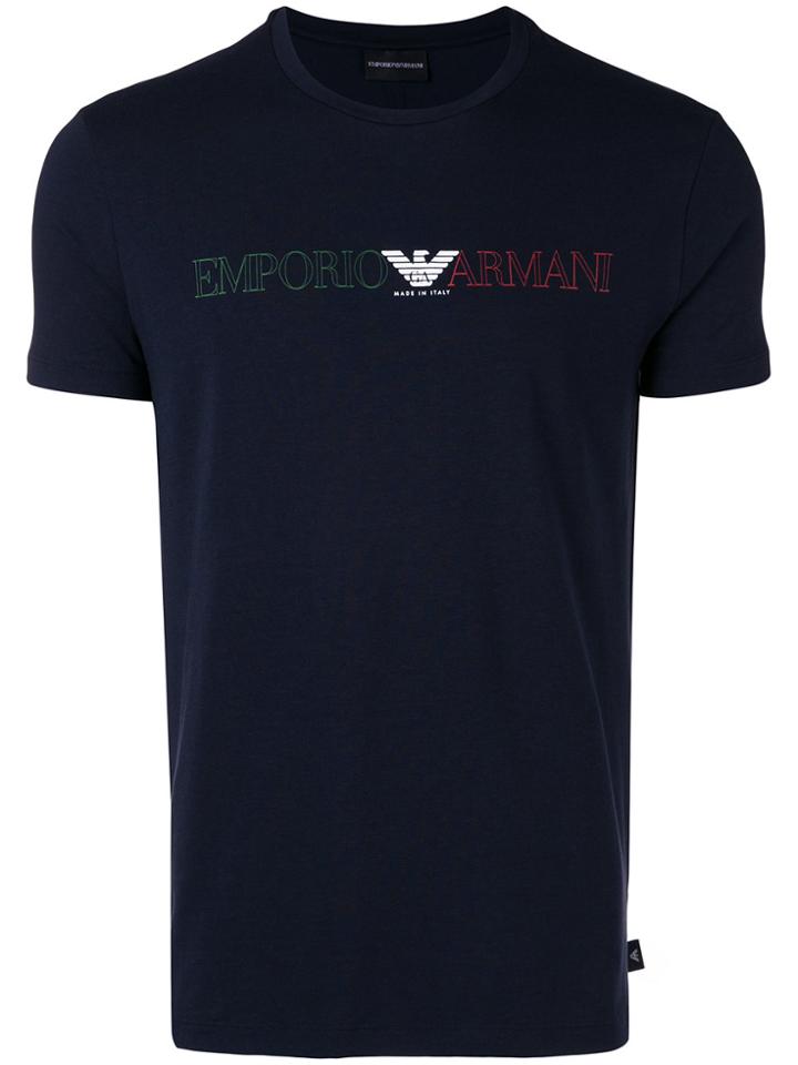 Emporio Armani Three-colour Logo T-shirt - Blue