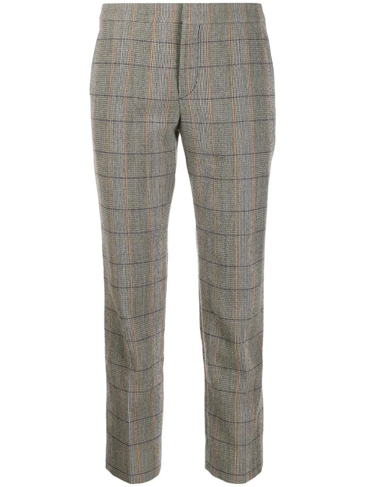 Chloé Checked Cropped Trousers - Neutrals