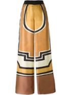 Alberta Ferretti Geometric Print Palazzo Pants