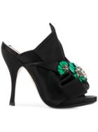 No21 Embellished Abstract Bow Stiletto Mules - Black