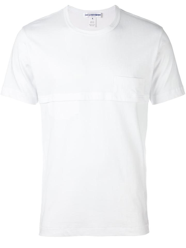 Comme Des Garçons Shirt Chest Detail T-shirt, Men's, Size: Large, White, Cotton