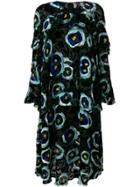 Talbot Runhof Velvet Floral Print Dress - Black