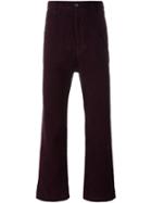 Ami Alexandre Mattiussi Corduroy Trousers, Men's, Size: Large, Pink/purple, Cotton
