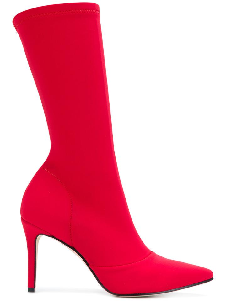 Marc Ellis Heeled Sock Style Boots - Red